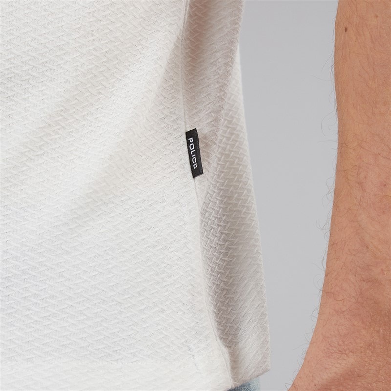 883 Police Mens Snape Quarter Zip Polo Shirt White - Image 5