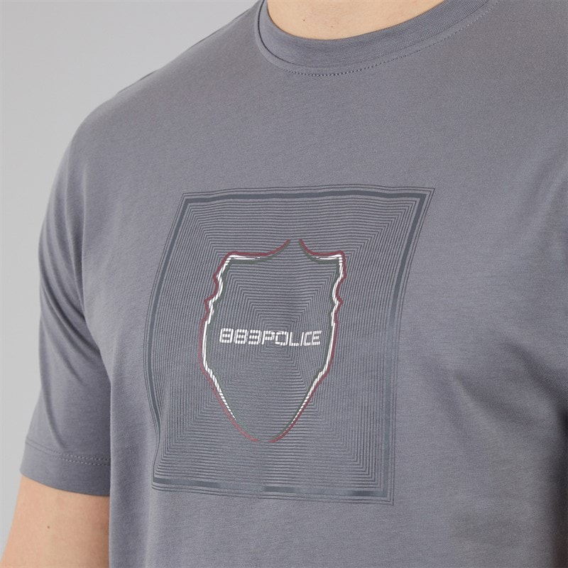 883 Police Mens Vogogna T-Shirt Circ Grey - Image 3