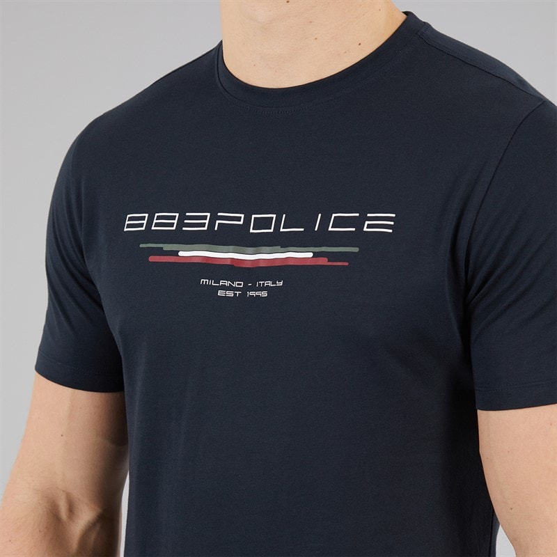 883 Police Mens Clusone T-Shirt Navy - Image 3