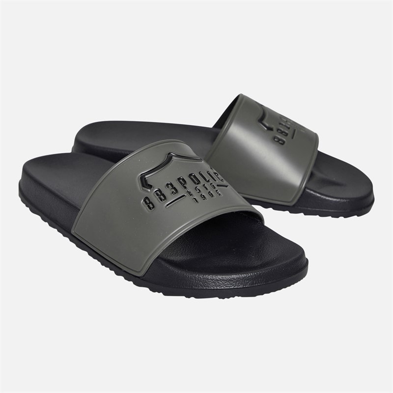 883 Police Mens Nano II Sliders Black/Khaki - Image 1