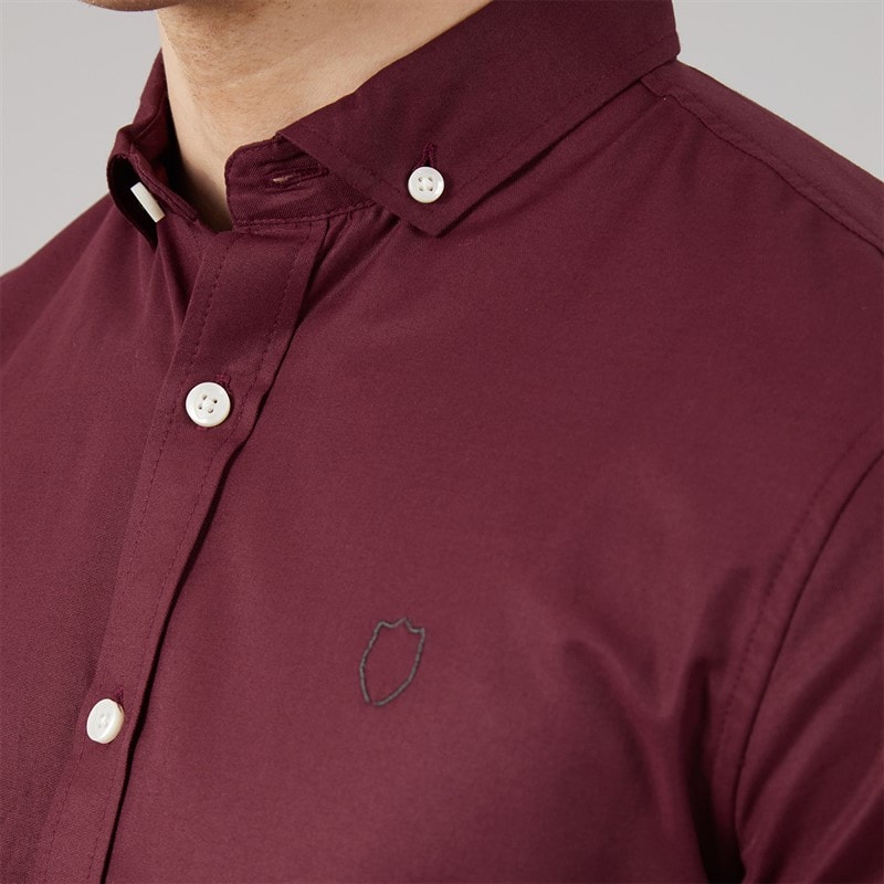883 Police Mens Jaros Long Sleeve Shirt Royal Maroon - Image 3