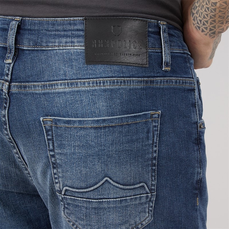 883 Police Mens Caldoro Relaxed Regular Fit Jeans 224 Mid Blue - Image 3