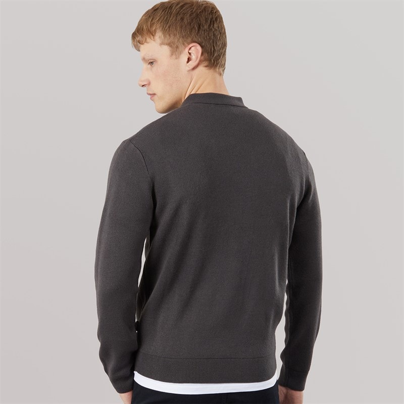 883 Police Mens Glarem Long Sleeve Polo Shirt Dusty Grey - Image 2