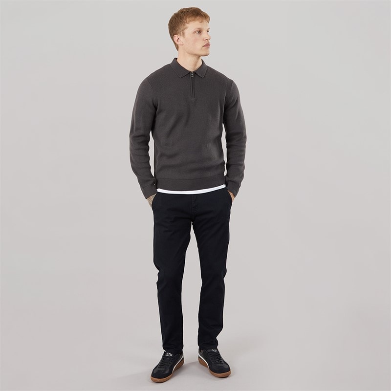 883 Police Mens Glarem Long Sleeve Polo Shirt Dusty Grey - Image 3