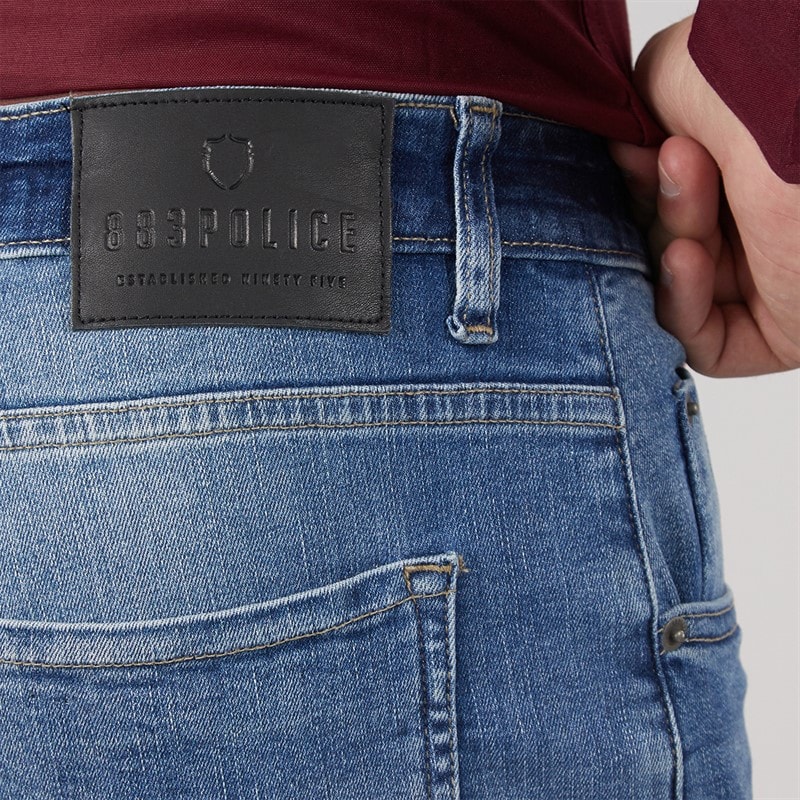 883 Police Mens Pottin Regular Fit Jeans 1125 Light Blue - Image 3