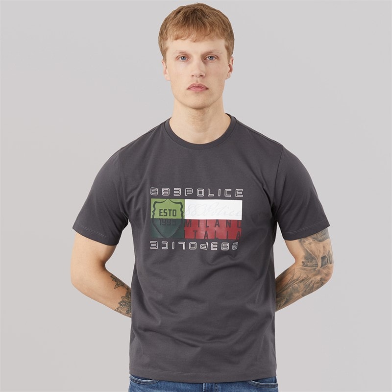 883 Police Mens Fontena T-Shirt Dusty Grey