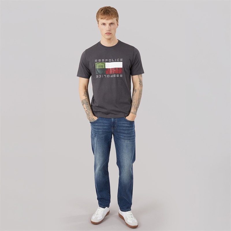 883 Police Mens Fontena T-Shirt Dusty Grey - Image 3