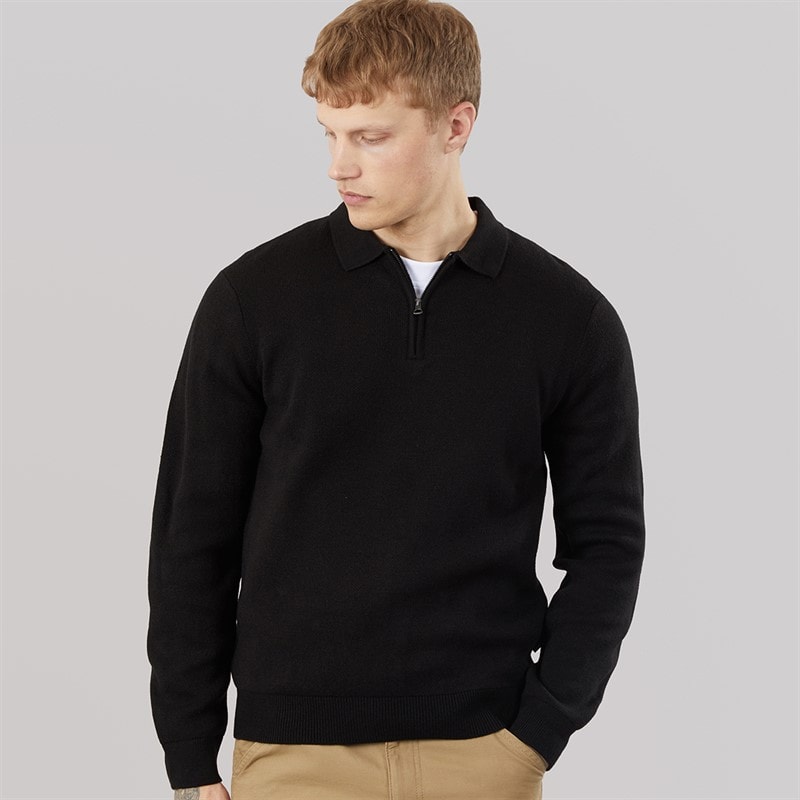 883 Police Mens Glarem Long Sleeve Polo Shirt Black - Image 3