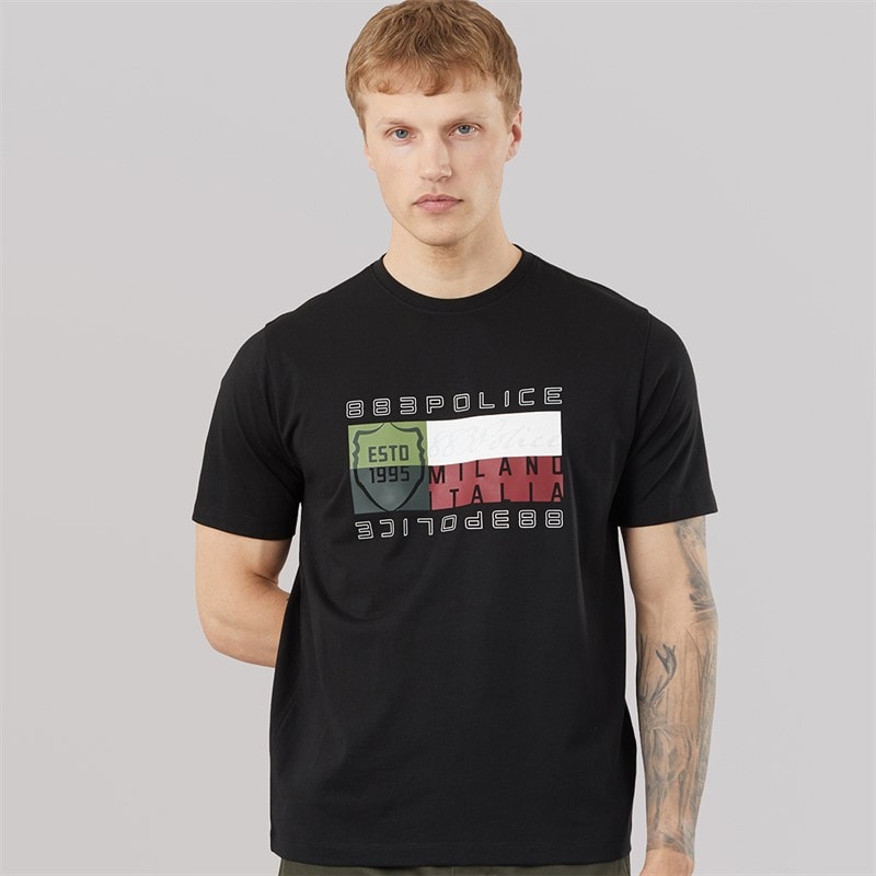 883 Police Mens Fontena T-Shirt Black - Image 2