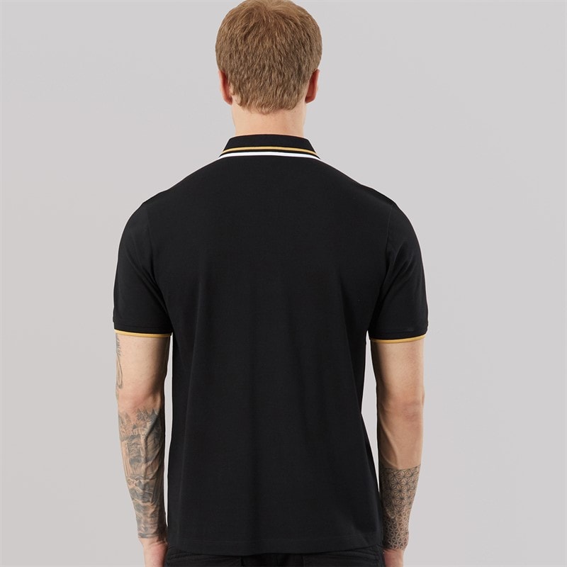 883 Police Mens Catterick Polo Shirt Black/Yellow - Image 2