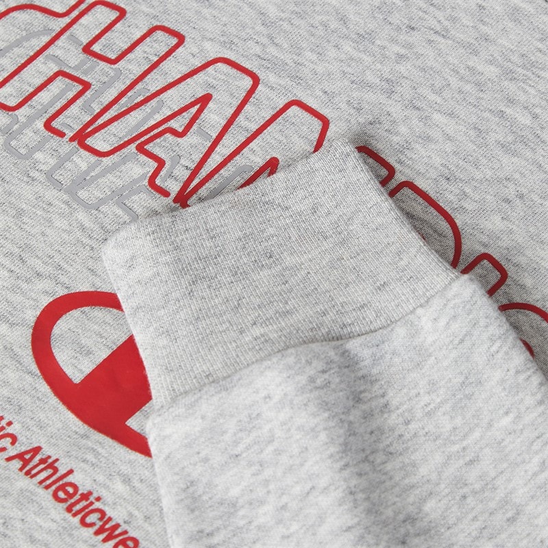 Champion Mens Graphic Shop Logo Sweatshirt Heather Grey - Image 5