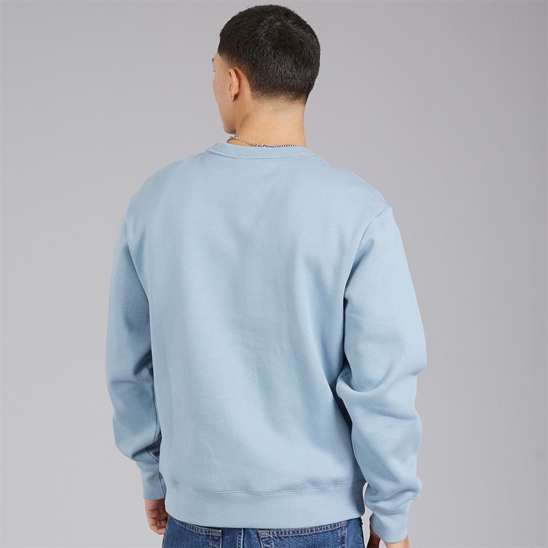 Champion Mens State Of Play Varsity Logo Crew Neck Sweatshirt Light Blue - Image 2