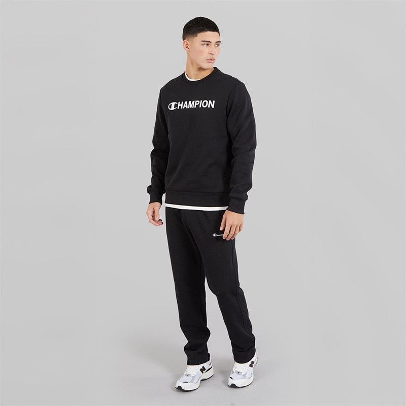Champion Mens Graphic Shop Logo Sweatshirt Black - Image 4