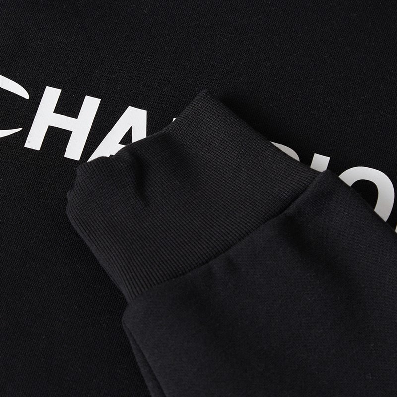 Champion Mens Graphic Shop Logo Sweatshirt Black - Image 5