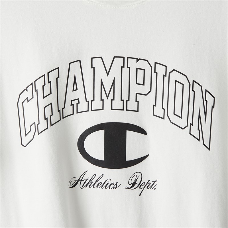 Champion Mens State Of Play Varsity Logo T-Shirt White - Image 3