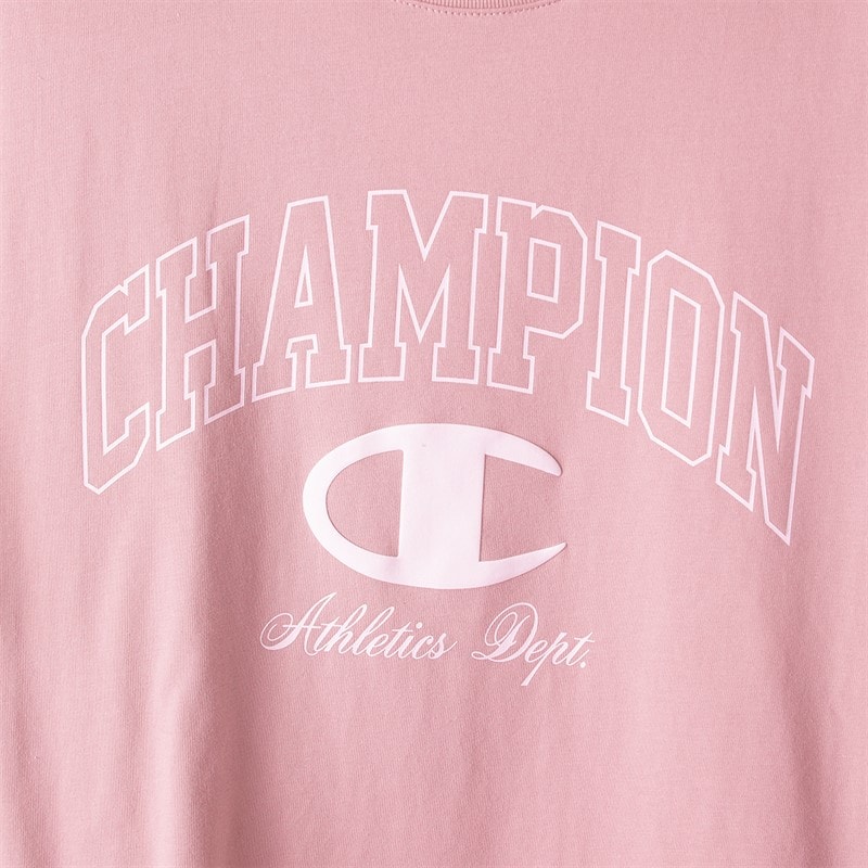 Champion Mens State Of Play Varsity Logo T-Shirt Pink - Image 3