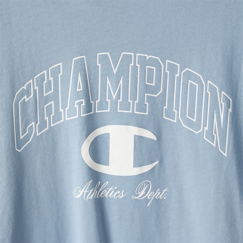 Champion Mens State Of Play Varsity Logo T-Shirt Light Blue - Image 3