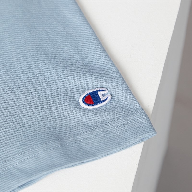 Champion Mens State Of Play Varsity Logo T-Shirt Light Blue - Image 5