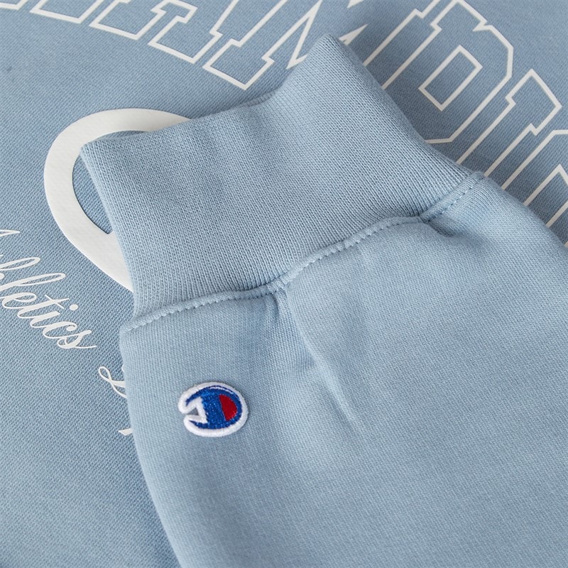 Champion Mens State Of Play Varsity Logo Hoodie Light Blue - Image 5
