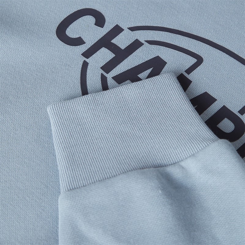 Champion Mens Graphic Shop Logo Hoodie Light Blue - Image 5
