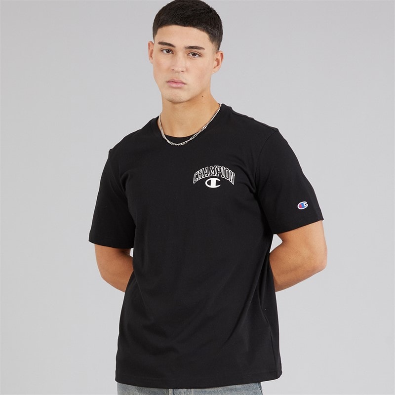 Champion Mens State Of Play Logo Back Graphic T-Shirt Black - Image 2