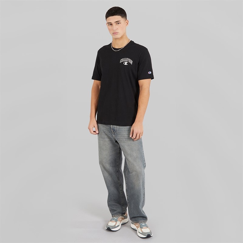 Champion Mens State Of Play Logo Back Graphic T-Shirt Black - Image 4