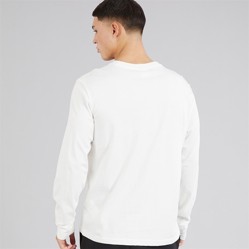 Champion Mens State Of Play Varsity Logo Long Sleeve T-Shirt White - Image 2