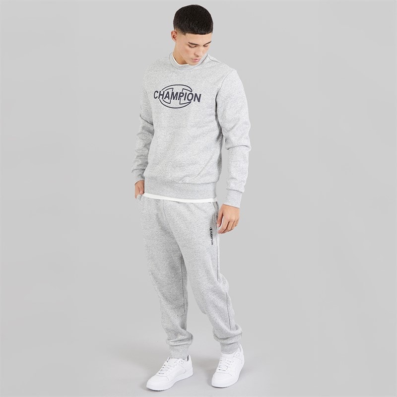 Champion Mens Graphic Shop Logo Sweatshirt Heather Grey - Image 4