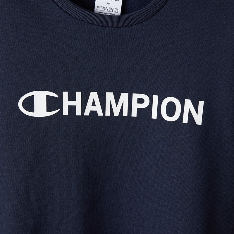 Champion Mens Graphic Shop Logo Sweatshirt Navy - Image 3