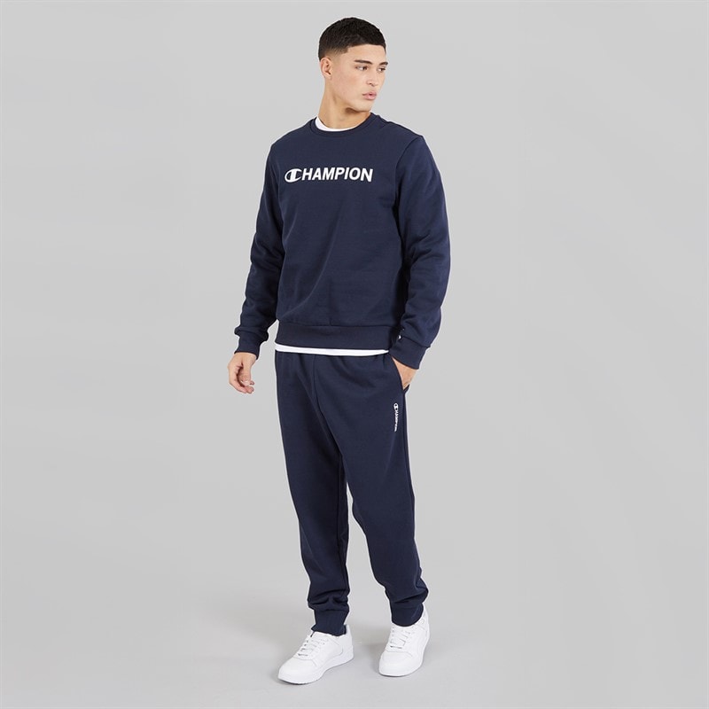 Champion Mens Graphic Shop Logo Sweatshirt Navy - Image 4