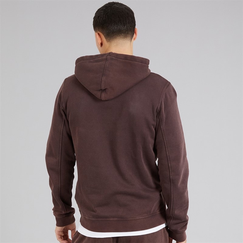 Champion Mens Icons Washed Logo Hoodie Brown - Image 2
