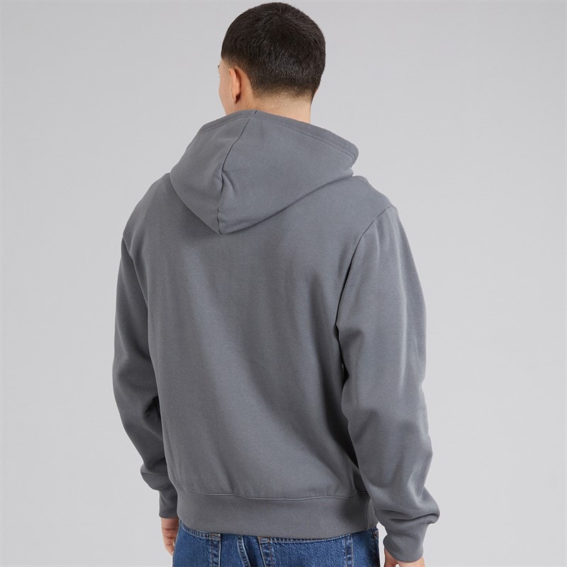 Champion Mens State Of Play Varsity Logo Full Zip Hoodie Grey - Image 2