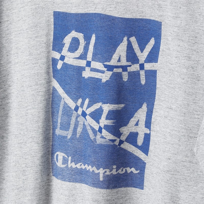 Champion Mens C-table Graphic Logo T-Shirt Heather Grey - Image 3