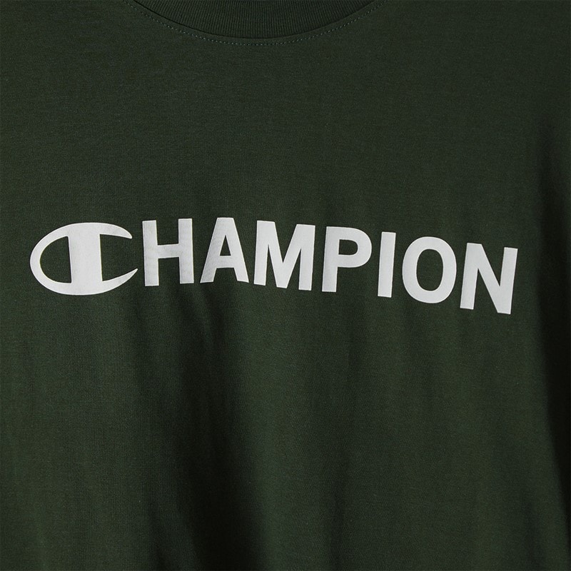 Champion Mens Graphic Shop Logo Long Sleeve T-Shirt Military Green - Image 3