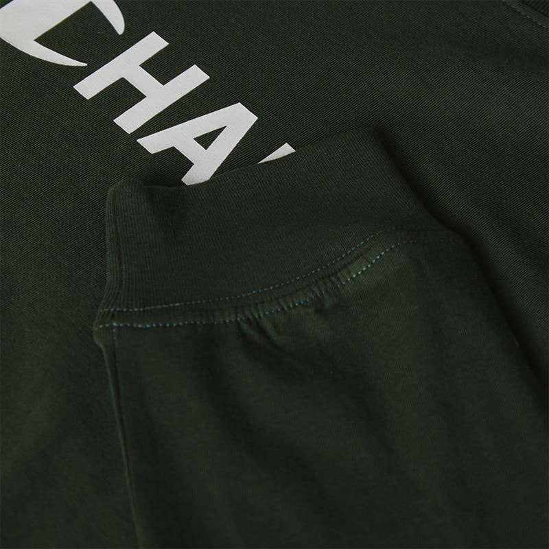 Champion Mens Graphic Shop Logo Long Sleeve T-Shirt Military Green - Image 5