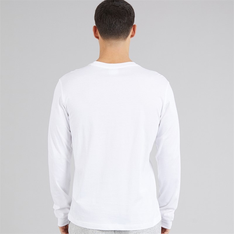 Champion Mens Graphic Shop Logo Long Sleeve T-Shirt White - Image 2