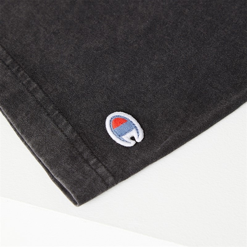 Champion Mens Icons Washed Logo T-Shirt Black - Image 5