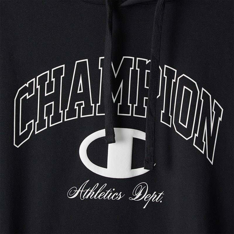 Champion Mens State Of Play Varsity Logo Hoodie Black - Image 3