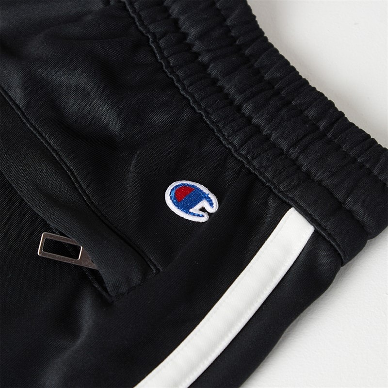 Champion Mens State Of Play Logo Straight Hem Track Pants Black/White - Image 5