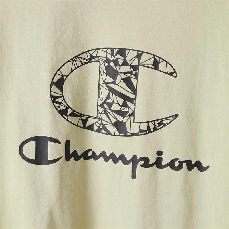 Champion Mens C-Table Graphic Logo T-Shirt Beige - Image 3