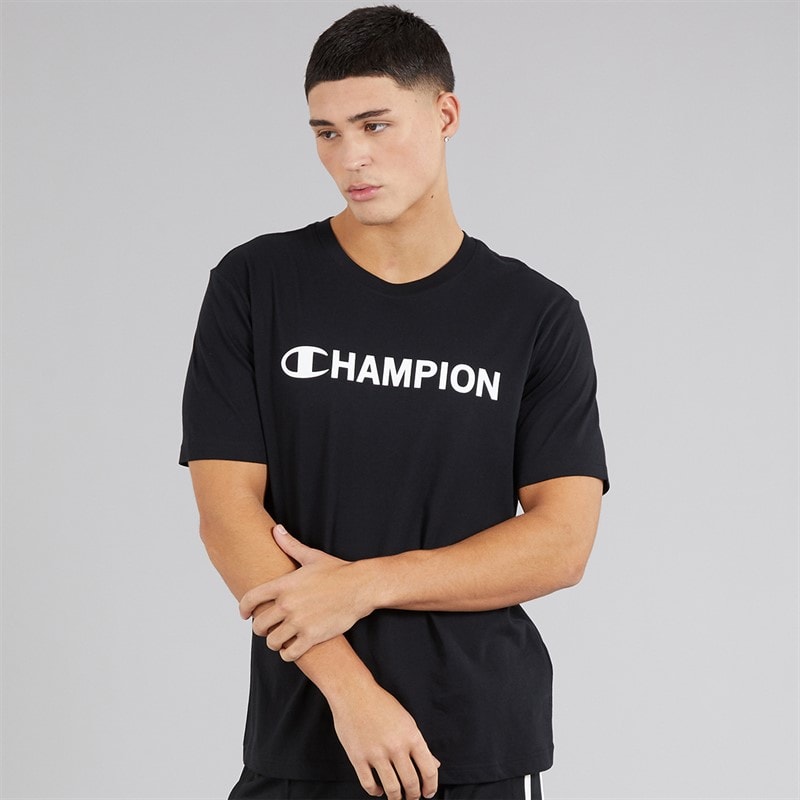 Champion Mens Graphic Shop Logo T-Shirt Black - Image 1