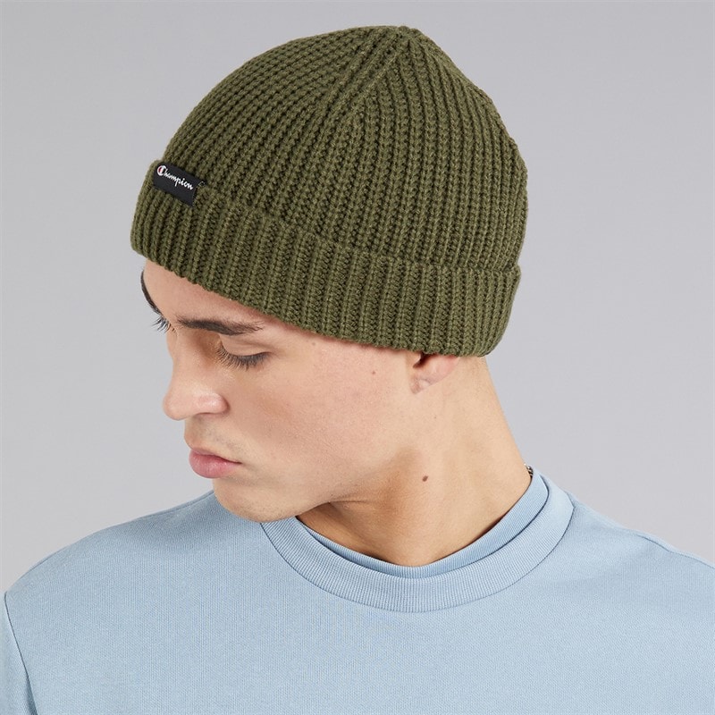 Champion Mens Logo Watchman Beanie Hat Khaki - Image 2