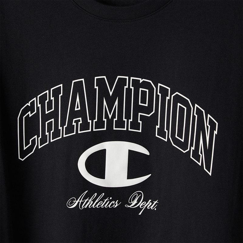 Champion Mens State Of Play Varsity Logo T-Shirt Black - Image 3