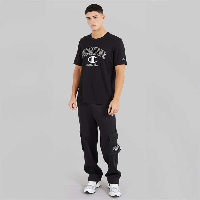 Champion Mens State Of Play Varsity Logo T-Shirt Black - Image 4