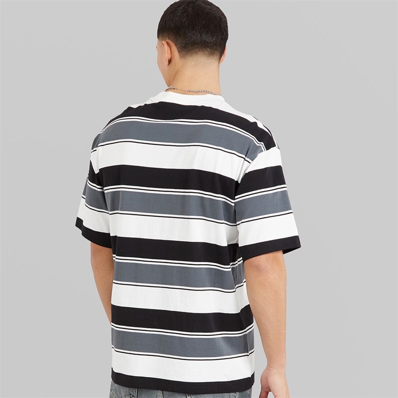 Champion Mens State Of Play Logo Striped T-Shirt White/Grey/Black - Image 2
