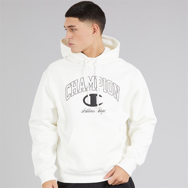 Champion Mens State Of Play Varsity Logo Hoodie White - Image 3