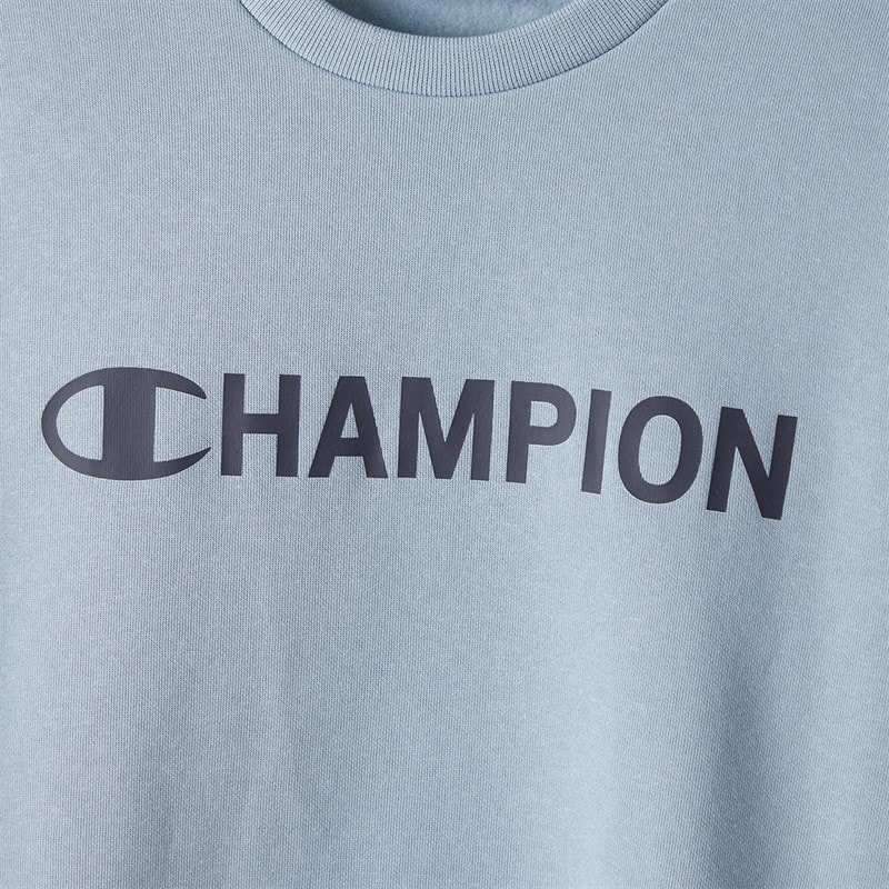 Champion Mens Graphic Shop Logo Sweatshirt Light Blue - Image 3