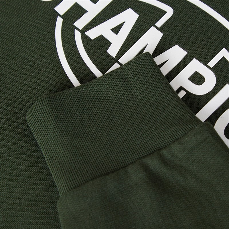 Champion Mens Graphic Shop Logo Sweatshirt Military Green - Image 5