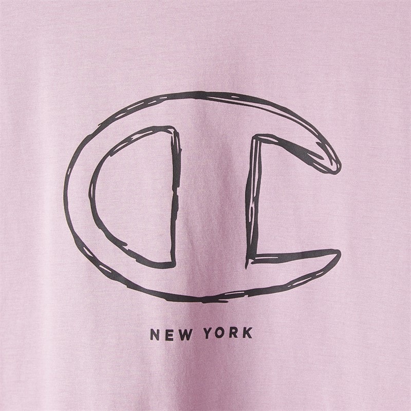 Champion Mens C-Table Graphic Logo T-Shirt Pink - Image 3