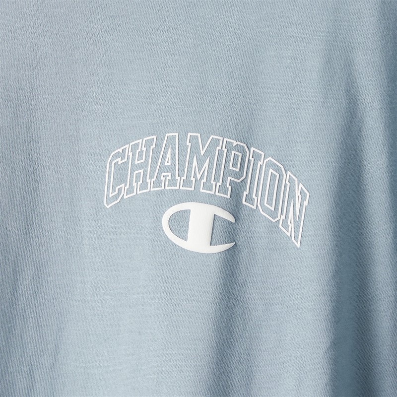 Champion Mens State Of Play Logo Back Graphic T-Shirt Light Blue - Image 3